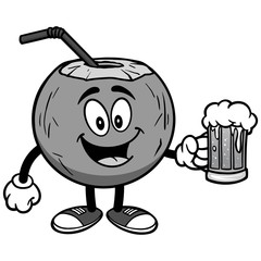 Coconut Water with Beer Illustration