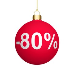 Boule de Noël rouge en solde - 80% 