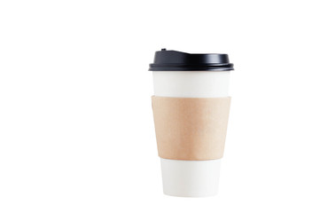 paper cup on white background.
