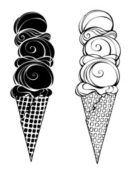 ice cream with three balls