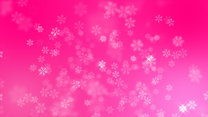 Pink snowflakes background. Happy New Year celebration