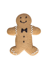 Gingerbread man Christmas and New Year cookie icon isolated on white background