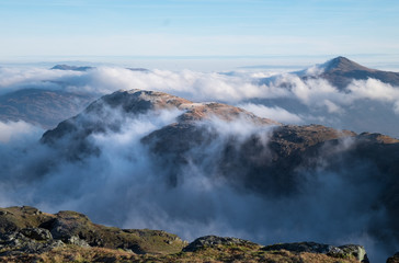 Looking above the clouds from Beinn Ime
