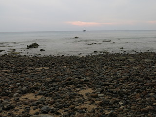 sunset with sea background at Tioman Island, Malaysia