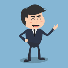 Business man cartoon character. Vector illustration