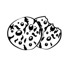  Bitten  chip cookie, cracker, biscuit. Vector illustration