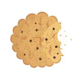  Bitten  chip cookie, cracker, biscuit. Vector illustration