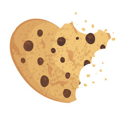  Bitten  chip cookie, cracker, biscuit. Vector illustration
