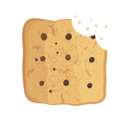  Bitten  chip cookie, cracker, biscuit. Vector illustration