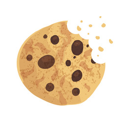  Bitten  chip cookie, cracker, biscuit. Vector illustration