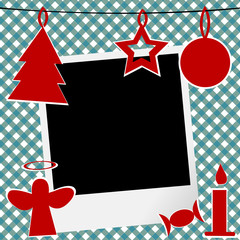 Christmas template with photo frame