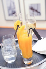 Glasses different drinks