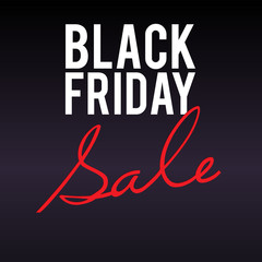 Black Friday sale inscription on large black banner with dark background, design template