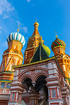 The famous Cathedral of St. Basil the Blessed, located on the Red Square in Moscow, Russia