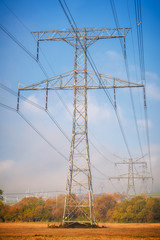 High voltage power line mast.