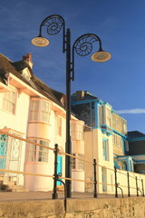 Lamp post in shape of fossil in Lyme Regis, Dorset