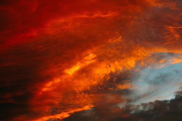 Fototapeta na wymiar Red Sunset Clouds