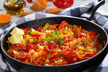 quick dinner recipe- hot pumpkin salad
