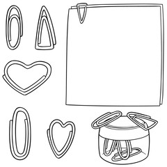 vector set of paper clip