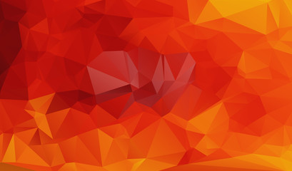 Light Orange vector polygonal illustration, which consist of triangles. Triangular design for your business. Creative geometric background