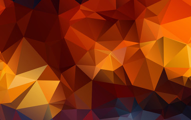 Light Orange vector polygonal illustration, which consist of triangles. Triangular design for your business. Creative geometric background