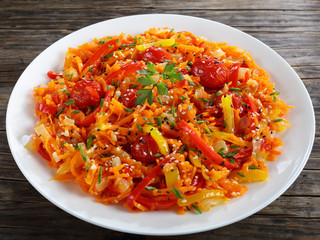 tasty hot pumpkin salad on plate