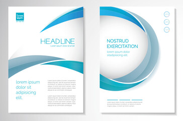 Template vector design for Brochure, Annual Report, Magazine, Poster, Corporate Presentation, Portfolio, Flyer, layout modern with green and blue color size A4, Front and back, Easy to use and edit.
