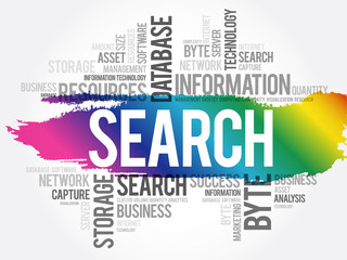 SEARCH word cloud collage, internet concept background