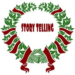 STORY TELLING red and green flower crown.