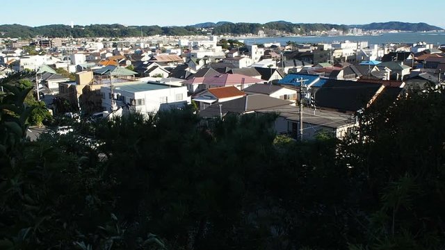 The footage form kamakura  city and sea on view point.