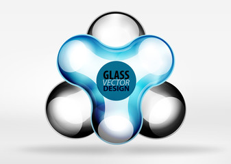 Digital techno bubble background template