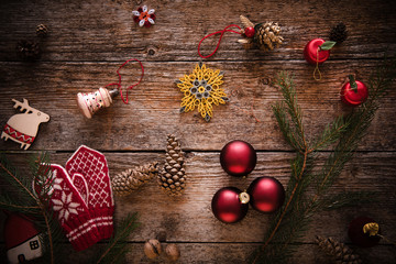 Collection of Christmas objects, ornaments, gifts and presents