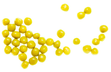 Marinated green peas on a white background