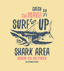 Dangerous shark illustration with typo