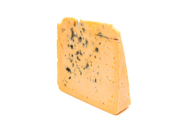 blue cheese with mold isolated on white background