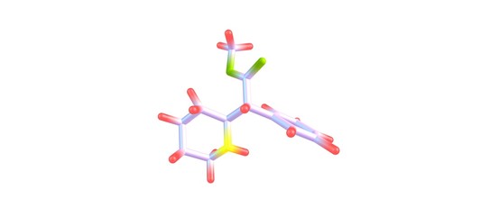 Methylphenidate molecular structure isolated on white