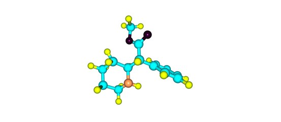 Methylphenidate molecular structure isolated on white
