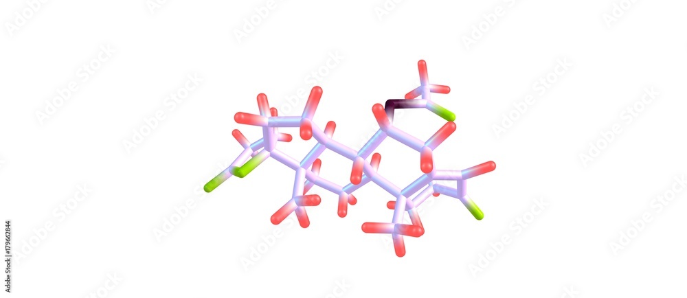 Sticker Spironolactone molecular structure isolated on white