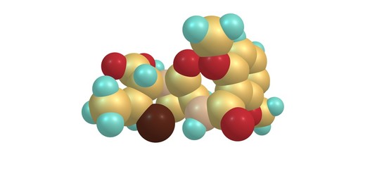 Meticillin molecular structure isolated on white