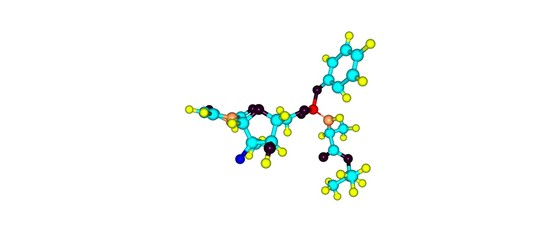 Sofosbuvir molecular structure isolated on white