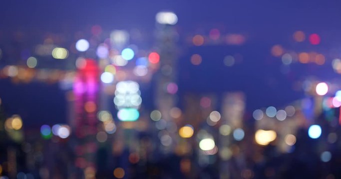 Blur view of cityscape at night