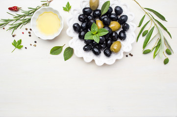 Olive oil with cooking ingredients