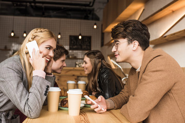 Girl talking by smartphone