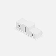 Obraz premium Gray isometric pedestal. Isolated award steps illustration