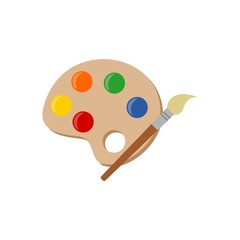 Painting icon, Flat Colorful Palette