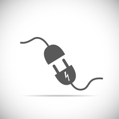 Wire plug and socket icon. Vector illustration