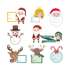 Set of creative and cute Christmas themed tags