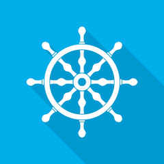 Ship steering wheel icon. Vector illustration