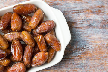 Dried date fruits on a plate