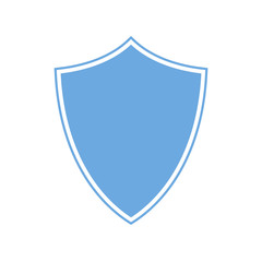 Blue shield icon. Vector illustration.